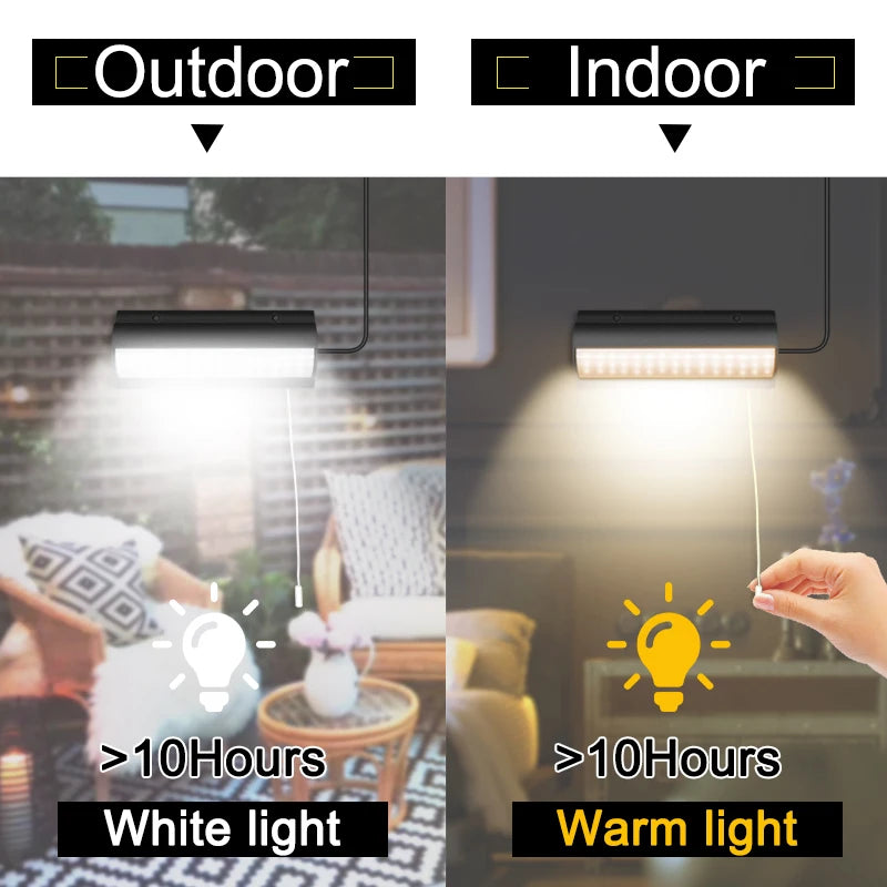 Upgraded Solar Pendant Lights Outdoor Indoor Auto On Off Solar Lamp