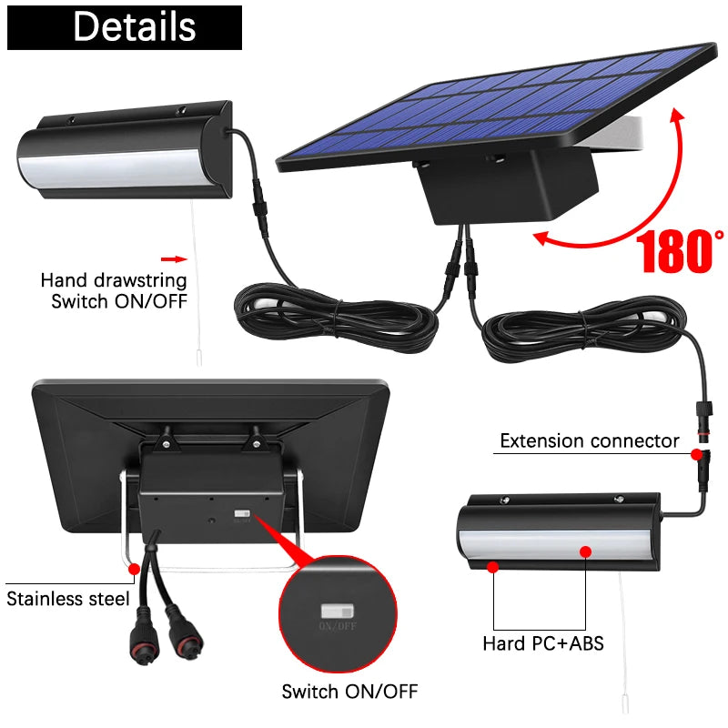 Upgraded Solar Pendant Lights Outdoor Indoor Auto On Off Solar Lamp
